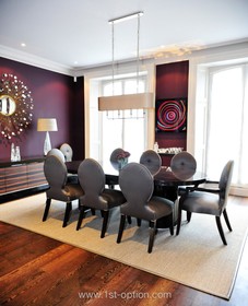 Addison Road - dining room,floor - dark,modern,art deco,dark colours,floor - wooden