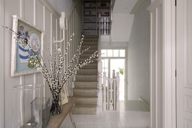 Annabel's House - floor - light,floor - wooden,staircase,wood panneling,hallway