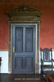 Belmont House - antique bed,bedroom,period,wallpaper