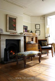 Brixton House - period,fireplace - working,fireplace,floor - light,floor - wooden,antique furniture