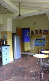 Brixton House - floor - dark,country,kitchen,floor - tiled