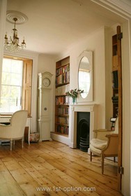 Bromley House - antique furniture,period,fireplace,floor - wooden,mirror,study