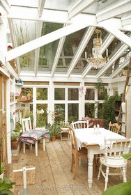Bromley House - conservatory,floor - wooden,period