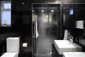Cavendish Place - floor - dark,floor - tiled,shower,wetroom,modern