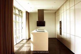 City Penthouse - floor - tiled,kitchen,minimalistic,modern,floor - dark