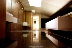 City Penthouse - bathroom,wetroom,floor - tiled,dark colours,modern,shower,floor - dark