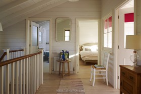 Coast House - bedroom,wood panneling,attic