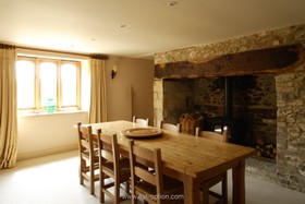 Coombe Farm - dining room,period,fireplace,floor - carpet,floor - light,fireplace - working
