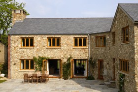 Coombe Farm - courtyard,french doors,period