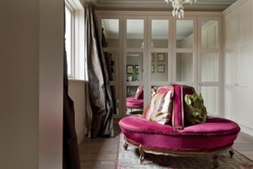 Craft House - bright colours,floor - light,floor - wooden,mirror,walk in wardrobe,retro/vintage