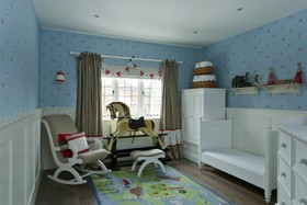 Craft House - bright colours,children's bedroom,floor - light,floor - wooden,wood panneling