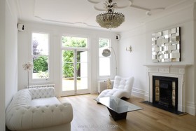 Creffield - floor - light,floor - wooden,retro/vintage,living room,french doors,white space