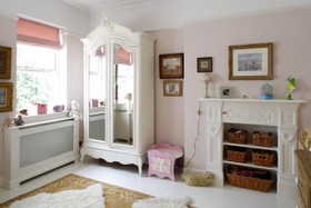Creffield - children's bedroom,fireplace,floor - light,floor - wooden
