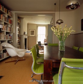Fournier Street - bright colours,dining room,floor - carpet