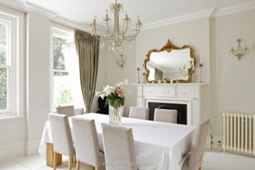 Hampton Lodge - dining room,fireplace,mirror,period