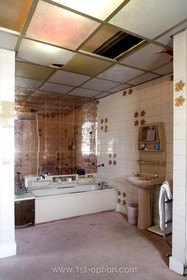 Jubilee Tavern - bathroom,mirror,floor - carpet,floor - light,derelict,quirky,retro/vintage