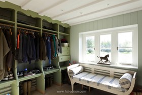 Limestone - wood panneling,walk in wardrobe