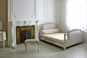 Lordship Park - antique bed,antique furniture,wood panneling,floor - wooden,opulent,fireplace,floor - light