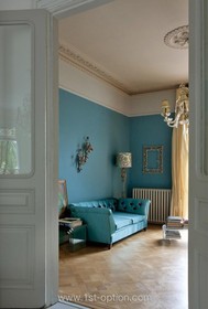 Mapesbury Road - antique furniture,bright colours,floor - light,floor - wooden,living room,retro/vintage