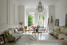 Mapesbury Road - antique furniture,floor - light,floor - wooden,living room,retro/vintage,wood panneling,shabby chic