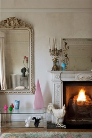 Mapesbury Road - antique furniture,period,fireplace - working,fireplace,mirror