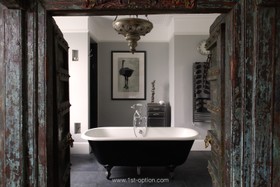 Marsham Place - bath -  roll top,modern,bathroom,floor - tiled,floor - dark