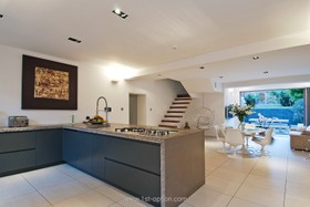 Mildmay - dining room,floor - light,floor - tiled,kitchen,modern,minimalistic
