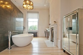 Mildmay - bathroom,fireplace,floor - light,floor - wooden,modern