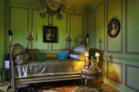Mile End Road - antique bed,bedroom,bright colours,period,wood panneling