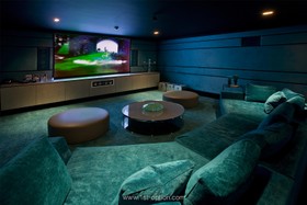 Millbrae - dark colours,floor - carpet,home cinema,modern