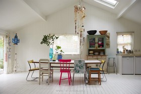 Mount Pleasant - bright colours,white space,floor - wooden,retro/vintage,shabby chic,quirky,dining room,floor - light