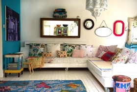 Mount Pleasant - mirror,living room,bright colours,floor - wooden,shabby chic,quirky,floor - light