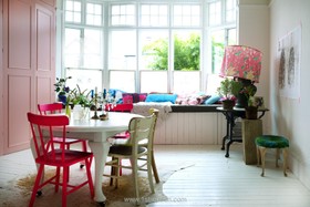 Mount Pleasant - bright colours,floor - wooden,retro/vintage,shabby chic,dining room,floor - light