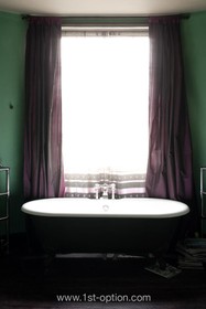 Oriel - bath -  roll top,period,bathroom,floor - dark,floor - wooden,dark colours