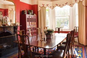 The Oval - mirror,bright colours,period,dining room,fireplace