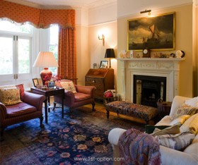 The Oval - antique furniture,living room,floor - carpet,bright colours,dark colours,floor - wooden,fireplace,period