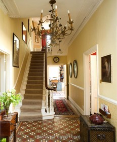 The Oval - floor - tiled,bright colours,hallway,staircase,floor - dark,period