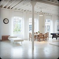 Perseverance Loft - floor - wooden,modern,dining room,floor - light,white space