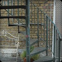 Perseverance Loft - staircase,staircase - spiral,exposed brick