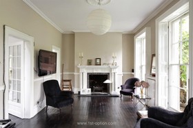 Petersham Common - fireplace,floor - dark,floor - wooden,living room,period