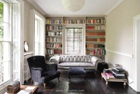 Petersham Common - floor - dark,floor - wooden,library,living room,period