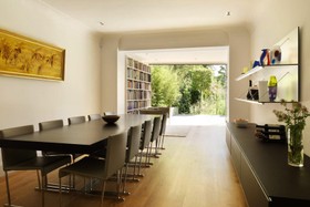 Phillips Place - floor - wooden,dining room,modern