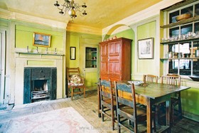 Princelet Street - bright colours,dining room,period,fireplace - working,fireplace