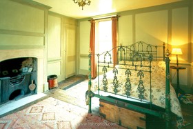 Princelet Street - antique bed,bedroom,bright colours,period,floor - dark,floor - wooden