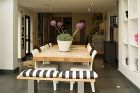 River House - floor - tiled,modern,dining room,floor - dark