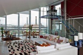 Roger's Penthouse - views,living room,metallic,modern,staircase