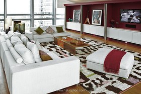 Roger's Penthouse - bright colours,dark colours,floor - dark,floor - wooden,living room,minimalistic,modern
