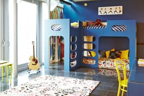 Roger's Penthouse - modern,bright colours,children's bedroom,floor - tiled