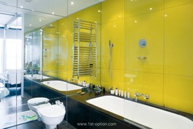 Roger's Penthouse - bathroom,mirror,bright colours,modern