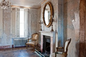 Ruby House - antique furniture,derelict,distressed walls,fireplace,mirror